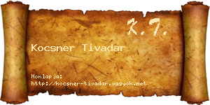 Kocsner Tivadar névjegykártya
